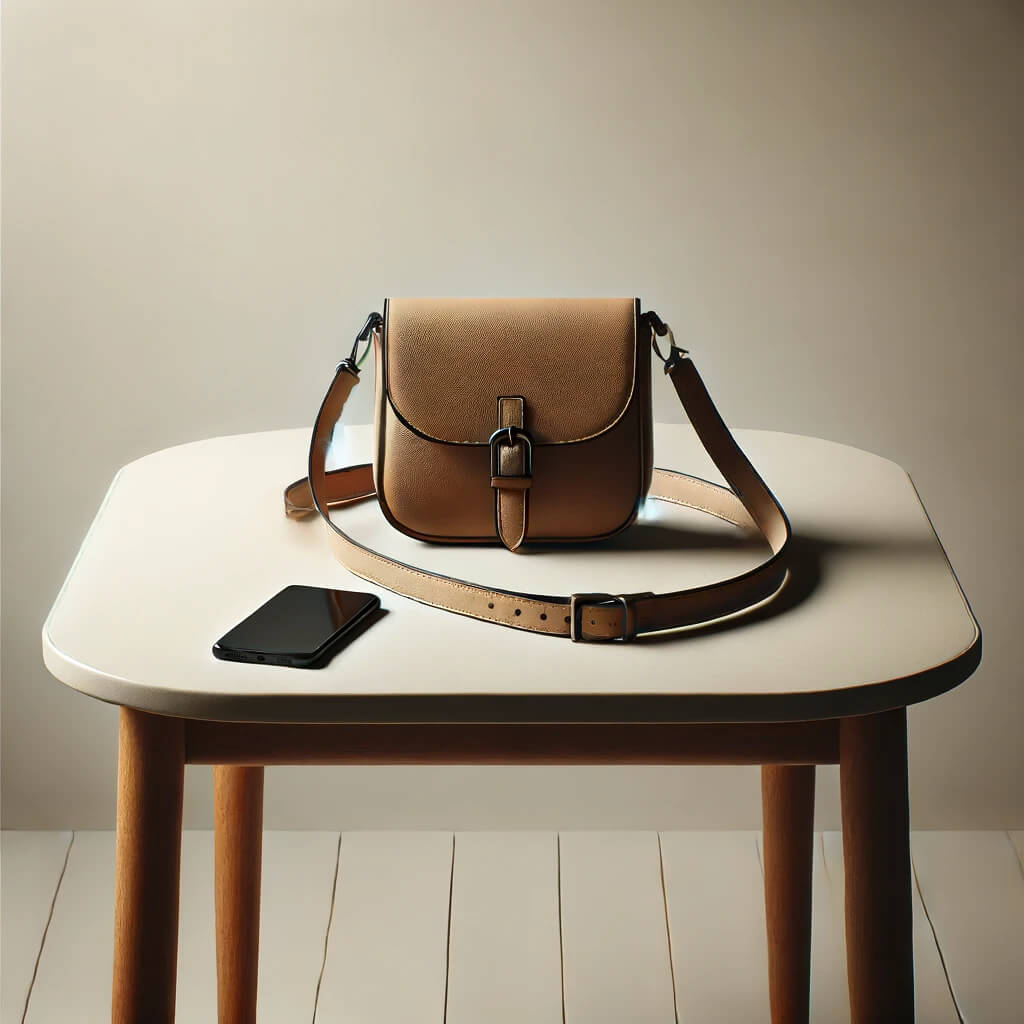 Crossbody bag on the table