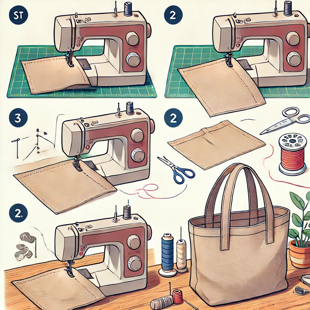 Sewing tote bag edges